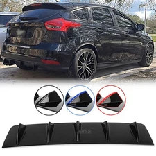 Rear Bumper Lips Diffuser Shark Fins Spoiler Splitter For Ford Focus RS ST SE