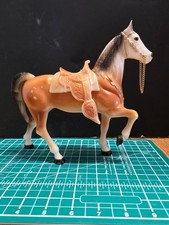 Toy horse with removable saddle HONG KONG Vintage Plastic Horse