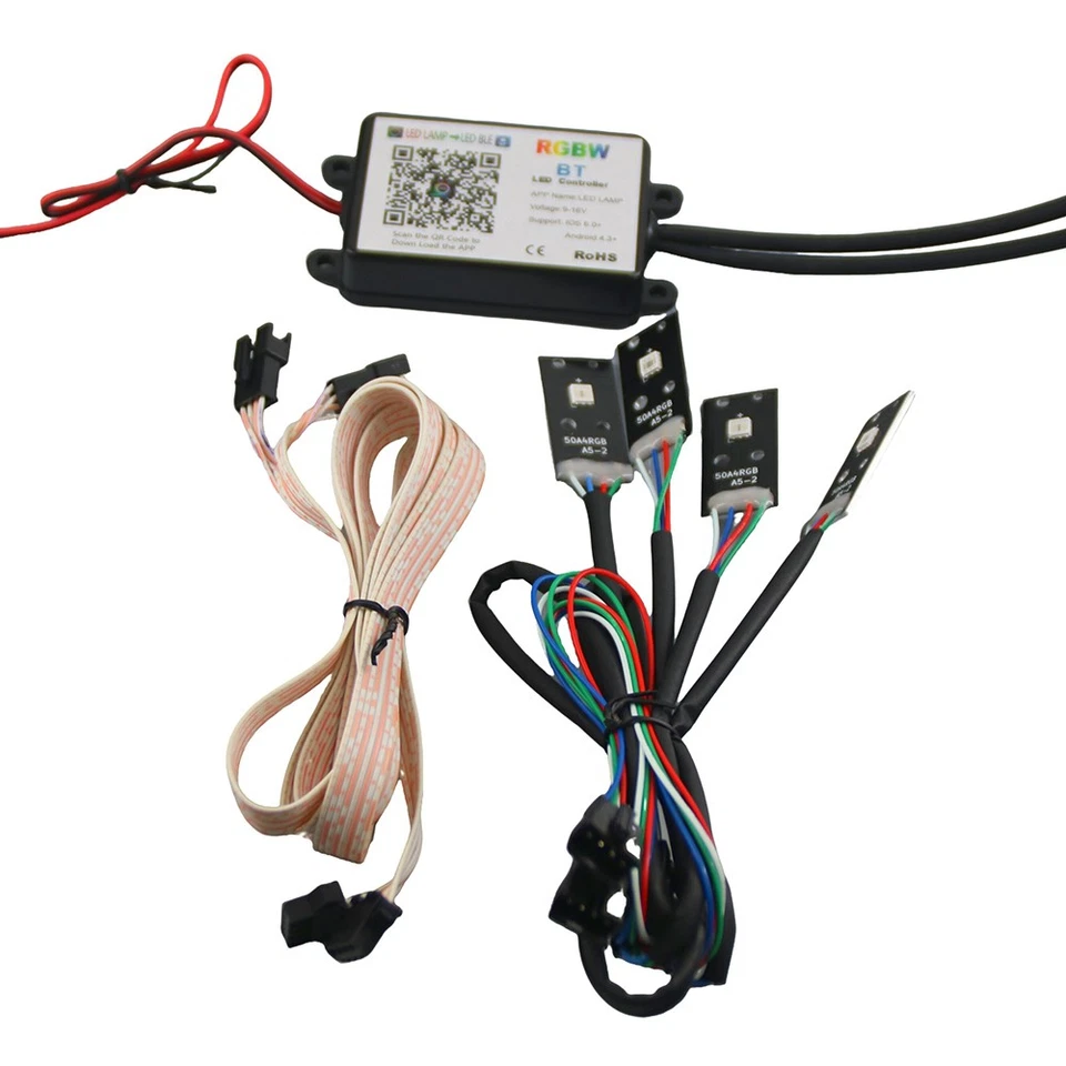 Para Audi A4 2013-2016 RGB LED DRL Placas Faro Multicolor APP BT Control Remoto 4 un. Foto 3 de 4