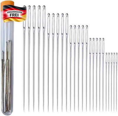 Nähnadeln Set, Handnähnadeln mit großem Öhr, Stopfnadeln für Handarbeit, 25 Stüc