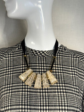 Marni Crystal & Resin Penant Ribbon Necklace, COSUELO CASTIGLIONI ERA, Vtg 2000s