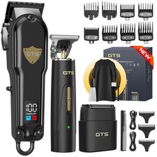 GTS PRO Hair Clippers for Men Professional Cordless Haircut Kit with Black