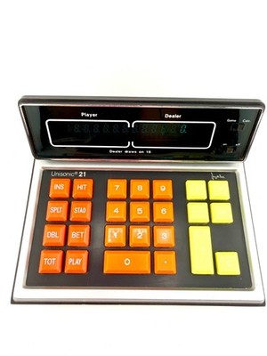 Vintage 1977 Unisonic 21-D2 Jimmy the Greek Blackjack Calculator WORKS Rare