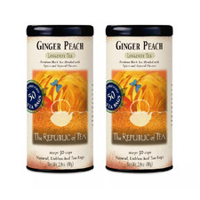 The Republic of Tea Ginger Peach Black Tea 50 tea bags (pack-2)