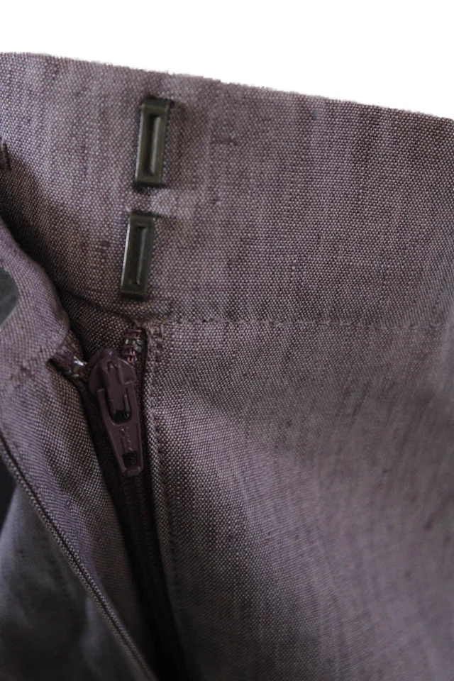 Pantalones Cortos Informales Theory Mujer Lino Bolsillos Cintura Alta Lila Púrpura Talla 12 Foto 4 de 4