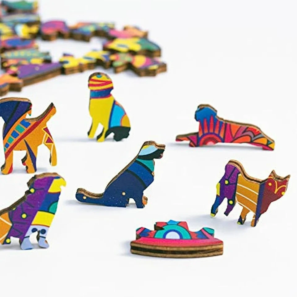 Holzpuzzle A3 Rund Baummuster Unregelmäßig Lernspielzeug Deko Familienspiel - Bild 3 von 4