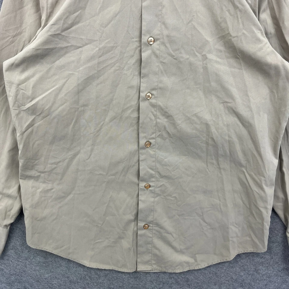 Camisa Armani De Colección Para Hombre Grande Beige Con Botones Manga Larga Hecha en Italia Y2K Foto 4 de 4