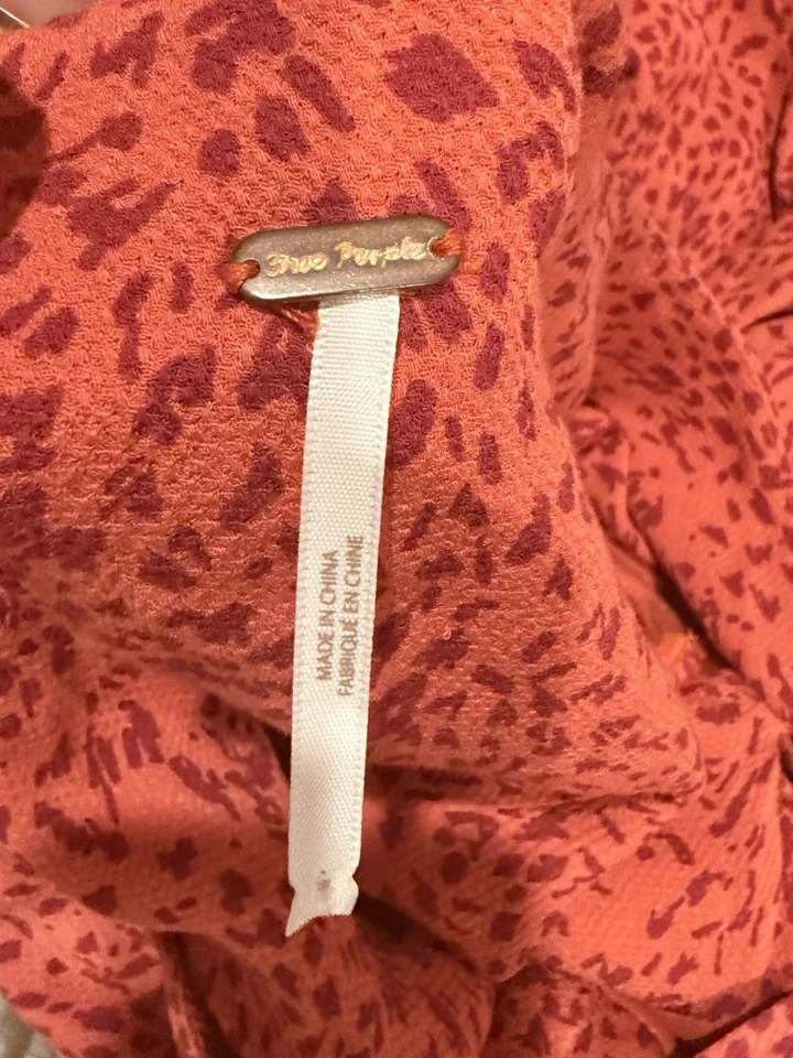 Maxi Vestido Free People Naranja Quemado/Rojo Guepardo abertura Talla 6 Nuevo sin Etiquetas Foto 2 de 4