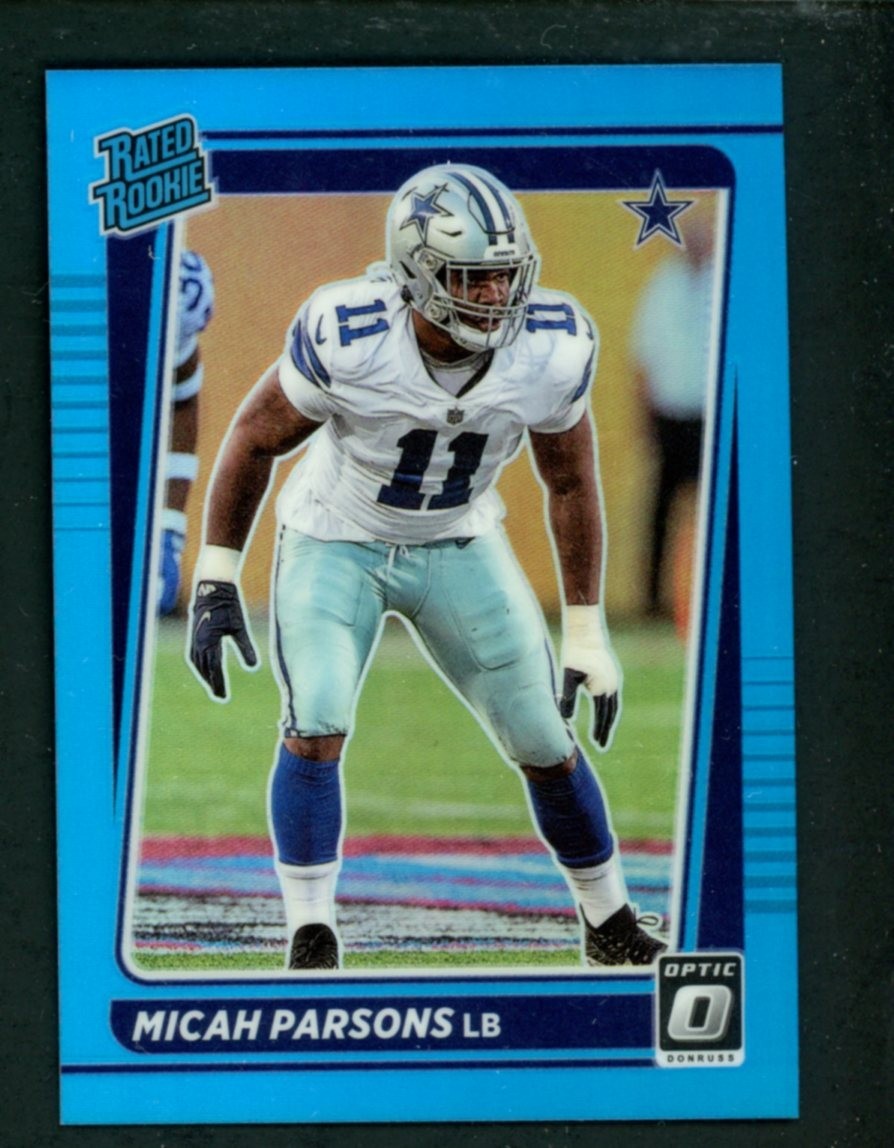 2021 Donruss Optic Aqua #245 Micah Parsons Cowboys RC Rated Rookie 56/299
