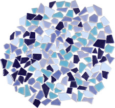 Mosaic Tiles,Ceramics Blue Mosaic Tiles: 200G Irregular Shape Small Pieces for D
