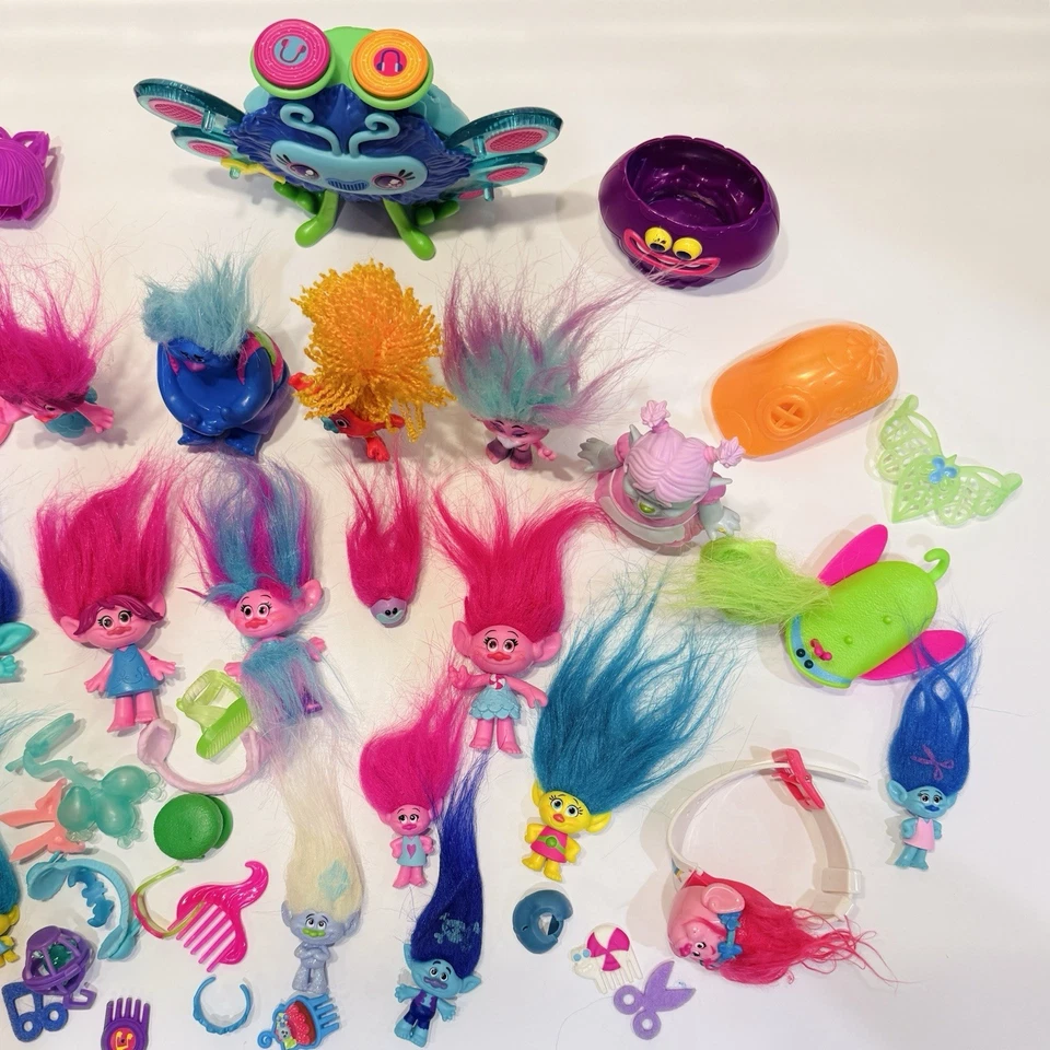 Hasbro DREAMWORKS Trolls Movie Dolls Figures Lot POPPY BRANCH COOPER SATIN DJ - Image 3 of 3