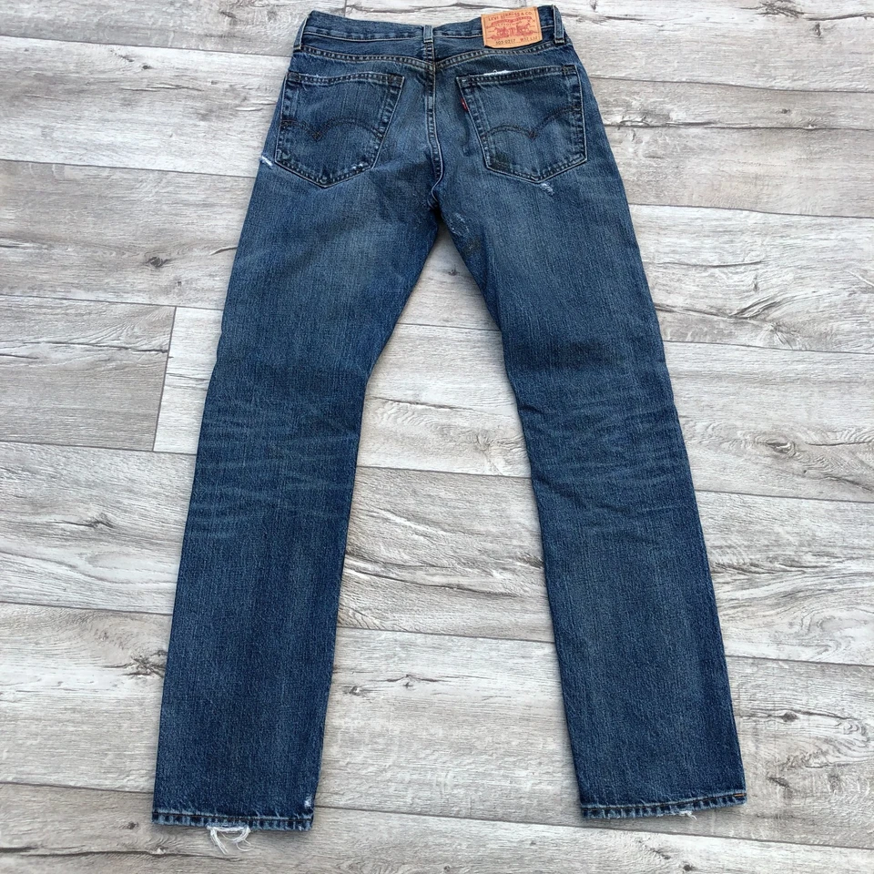 Jeans Levi's 1967 505-0217 corte regular línea roja ribete talla grande E 32x32 Foto 2 de 4