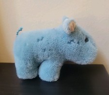 Vintage Dakin Wool Hippo Plush Mini Stuffed Animal Tail READ