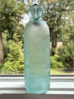 Hard to find GG hutchinson soda bottle Galveston Texas TX seaglass 1890s