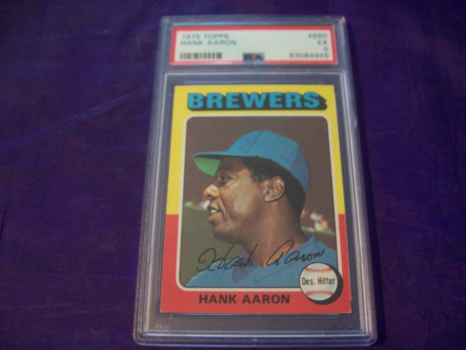1975 TOPPS #660 HANK AARON PSA 5