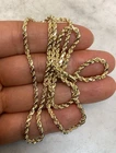 Vintage 14K Gold Rope Chain Necklace 20” Long 2.5mm 3.83 Grams