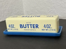 Fishs Eddy + WEST ELM Butter Dish Ceramic Lidded Salted BUTTER STICK DISH