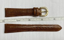 Genuine Leather Citizen Brown Watch Band 18mm - Goldtone Buckle