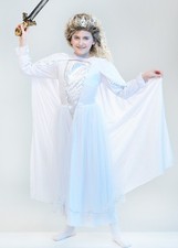 Kids The White Witch Narnia Style Girls Fancy Dress Snow Queen Costume & Crown