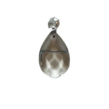 VTG Chandelier Replacement Teardrop Crystal Wired Faceted Clear Prism Set Of 4