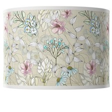 Giclee Glow Botanical Flower and Vine Drum Shade 12x12x8.5 (Spider)