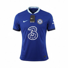 J. Nike Chelsea Blue Soccer Jersey Shirt w/ 3 Sponsor Logos Front/Back