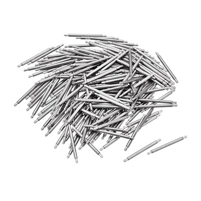 200 pcs 16mm Watch Band Pin 1.3mm Dia Steel Single Flanged End Spring Bar Pins