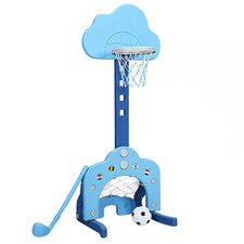 3-In-1 Basketball Hoop Set Stand Toddler Basketball Hoop Game Set Blue
