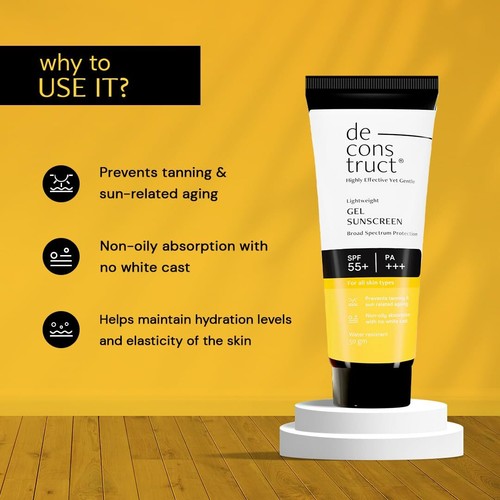 Deconstruct Lightweight Gel Sunscreen Spf 55+ For Glowing Skin 50 gm - Picture 2 of 5