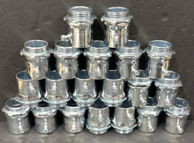 20- TOPAZ 633S 1'' Steel Rigid Compression Set Screw EMT Connectors, 20-228, JC2