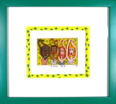 James Rizzi ''SIMON SEZ'' 1989 3D Silkscreen Print Signed Framed ED350, 1989