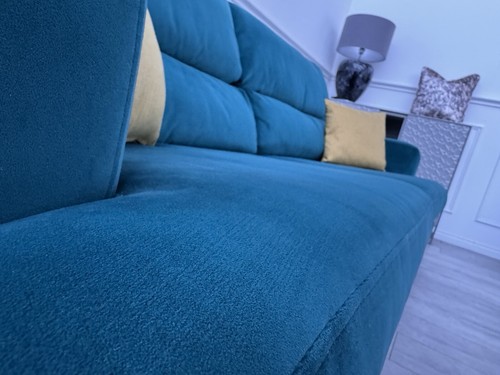 Furniture Village Lounge Co Romilly 4+4 Seater Sofas Teal Velvet Fabric - Picture 12 of 18