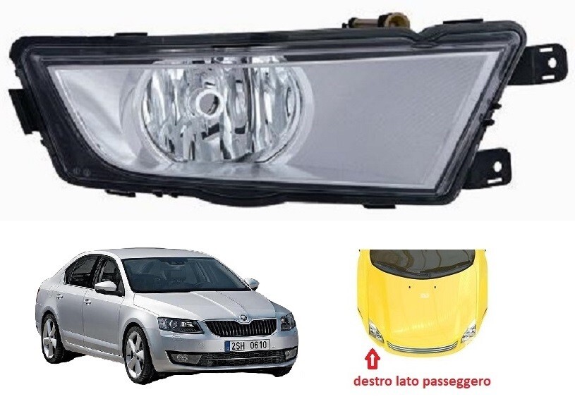 FENDINEBBIA DX H8 SKODA OCTAVIA 2013-2016 PARABOLA CROMATA NUOVO