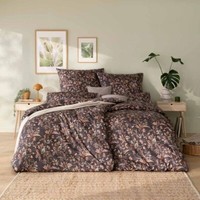 Estella Mako-Satin BettwäSche 135X200 Jolanda Braun Wiesenblumen BläTter 7953-31