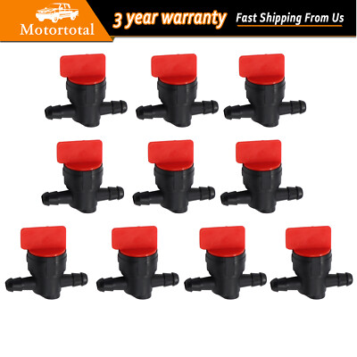 (10) 1/4'' Straight In-Line Gas Fuel Shut-off / Cut-off Valves Petcock AM36141
