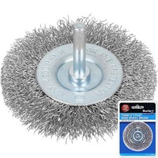 Image of BlueSpot Rotary Flat Steel Wire Brush Crimp wheel For Drill 75mm 3"
