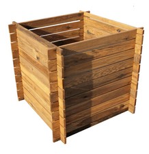 Komposter Kompostbehälter Holzkomposter Hochbeet Garten 85x85x75 cm Werth-Holz