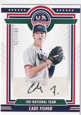 Cade Fisher 2022 Panini Stars & Stripes USA Black Auto 18US-CF, 083/125 BBB