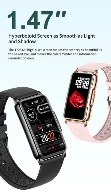 Bluetooth Smart Watch Women Calling Sport Fitness Tracker Pink