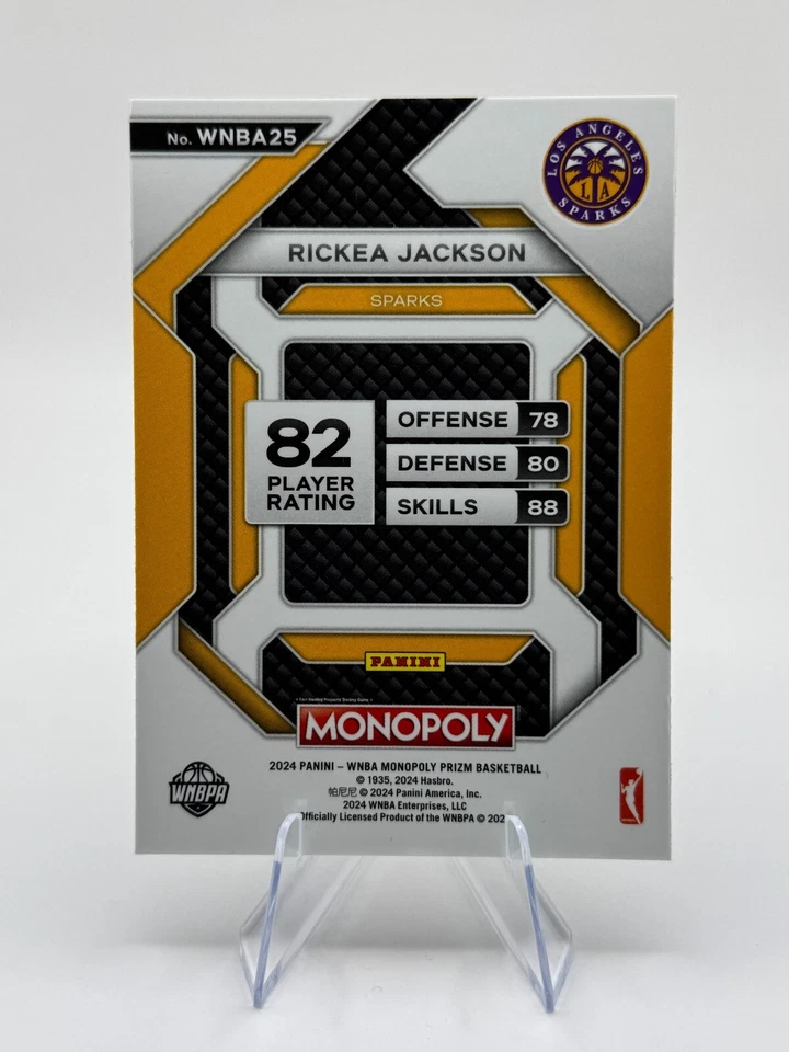 💜💛 2024 Rickea Jackson Prizm Monopoly #WNBA25 Base RC LA Sparks Foto 4 de 4