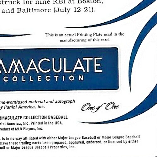 Frank Robinson 2020 Immaculate Collection Hats Off Relics Autographs Plates 1/1 - Picture 2 of 5