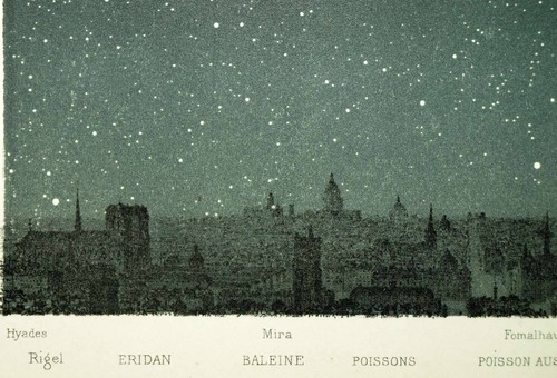 Litografía De La Noche Estrellada Sobre París, Edición Original De 1877 - Imagen 3 de 3