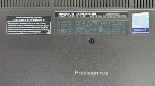 Dell Precision 7540 15.6" FHD 2.6GHz i7-9750H 512GB NVMe 32GB RAM Sin OS RTX 3000 - Imagen 7 de 15