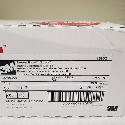 200 Total Scotch-Brite Roloc 16902 Surface Conditioning Disc TR J5-0018-0600