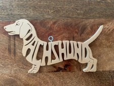 Adorable Smooth Dachshund Wood Toy Dog Puppy Christmas Ornament Gift Tag