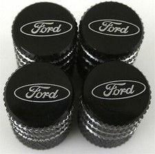 4 Black Ford Tire Valve Stem Caps For Truck Car Universal Fitting Free Shipping