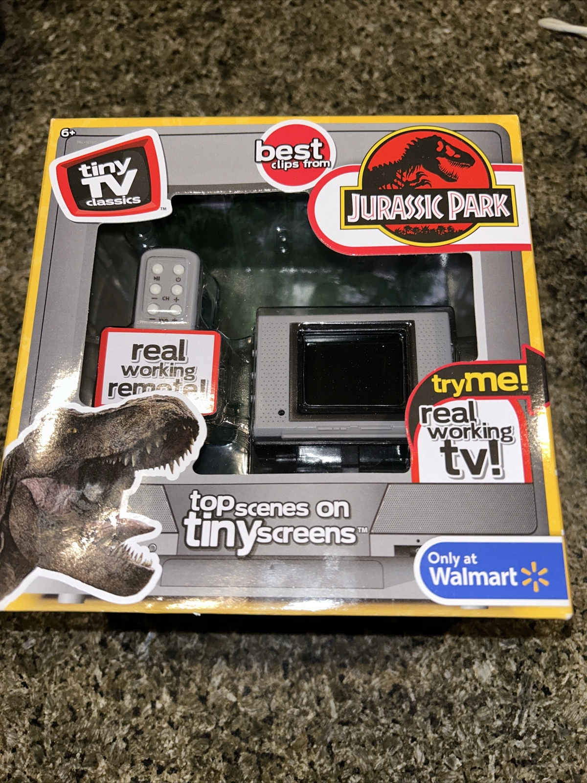 Tiny TV Classics Jurassic Park Real Working Mini Television & Remote