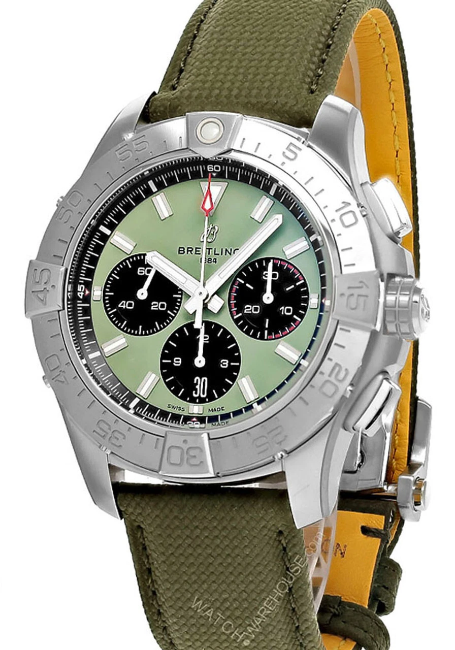BREITLING Avenger B01 CHRONO 44mm Green Dial Men's Watch AB0147101L1X1