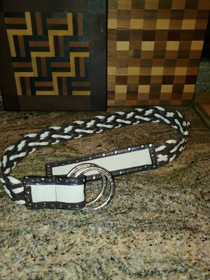 michael kors braided leather belt