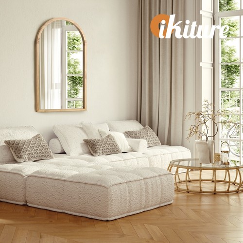 Oikiture Wall Mirrors 86x50cm Arched Makeup Mirror Bedroom Home Decor - Picture 4 of 50